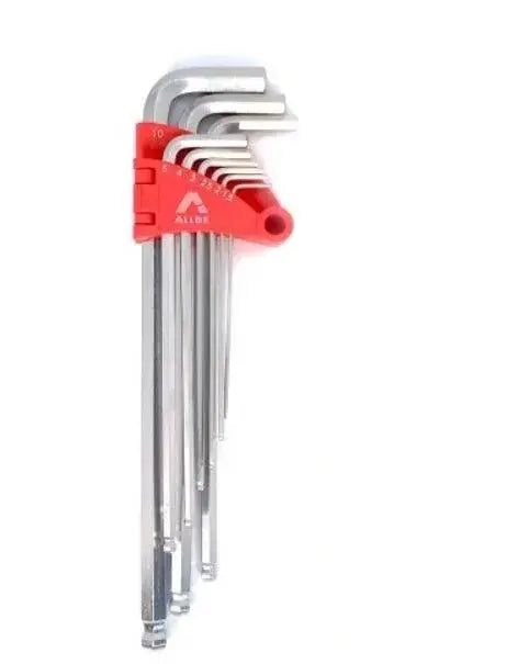 ALLBE Inbussleutelset – Kogelkop – Extra Lang – 1.5-10mm – 9 Stuks Top-Tools.nl