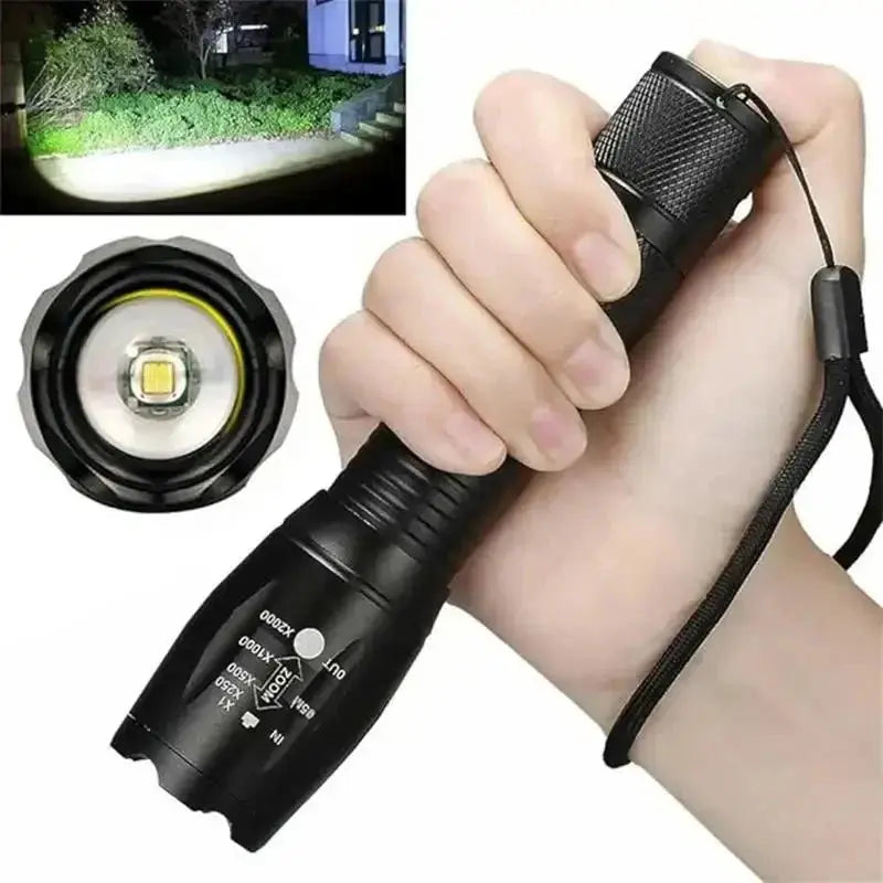 TOPCOM Waterdichte LED Zaklamp met Zoomfunctie – IP65 Aluminium Top-Tools.nl
