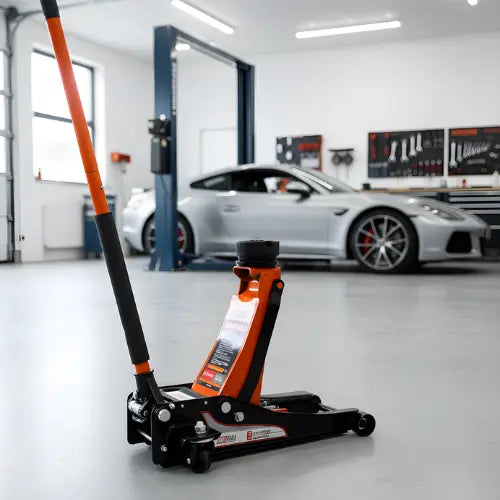 Garagekrik 3 ton extra laag | GRATIS PAD 40mm | 83mm - 505mm hoogte | dubbele plunjers | snelle hefboom