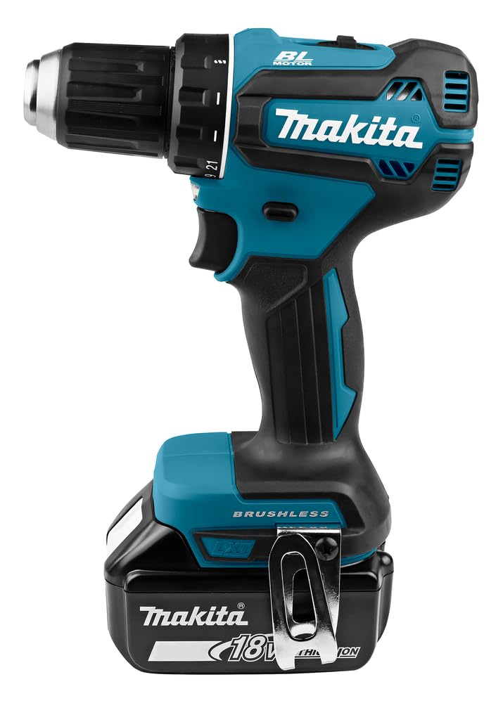 Makita DDF485RTJ Accuschroefboormachine 18, 0V, blauw/zilver