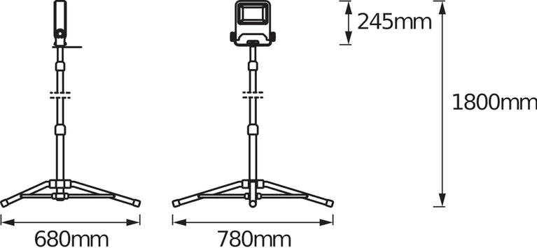 LEDVANCE Worklight armatuur LED: voor verdieping, WORKLIGHTS - TRIPOD / 100 W, 220…240 V, stralingshoek: 120, Koel wit, 4000 K, body materiaal: aluminum/steel, IP65