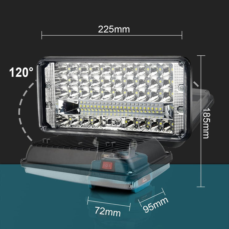 Acculamp voor Makita 18 V 48 W 3200 lumen