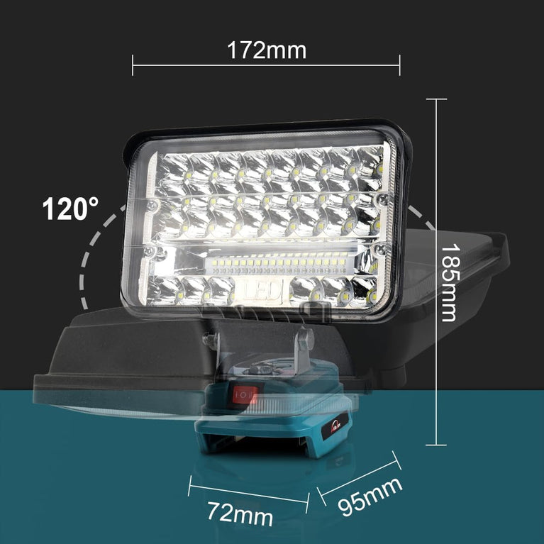 Acculamp voor Makita 18 V 48 W 3200 lumen