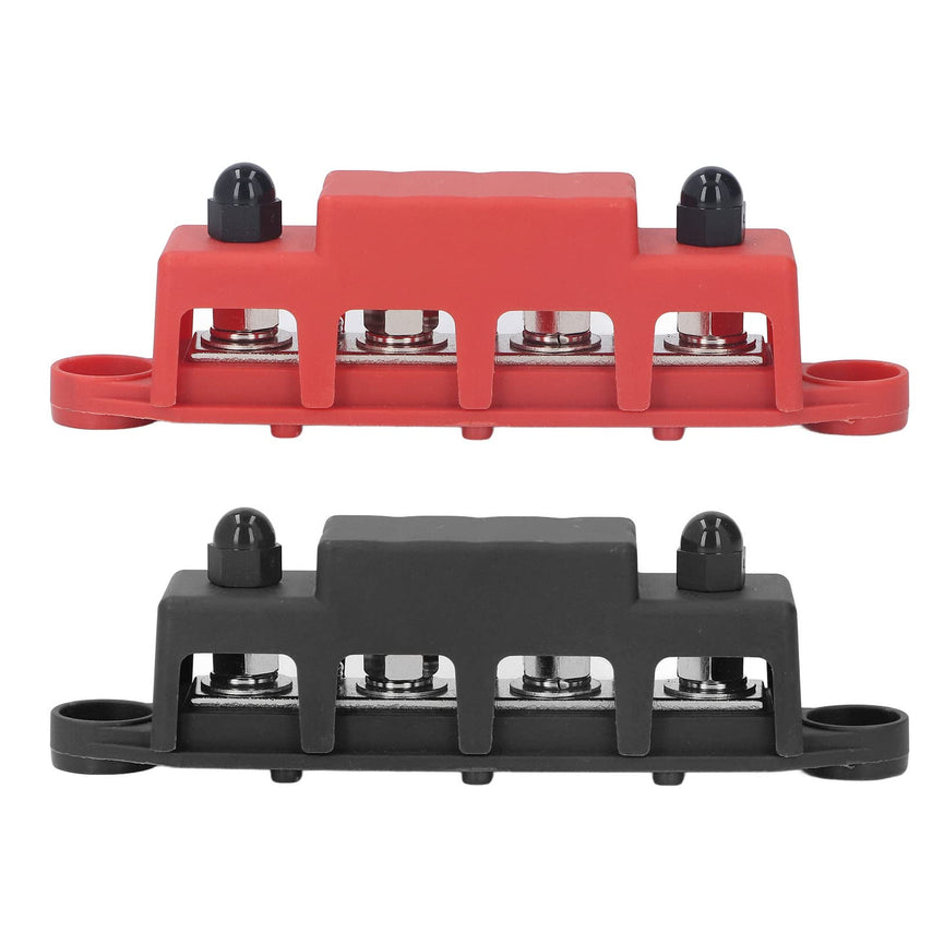 2 Stks Stroomverdeling Blok 4 Terminal Studs M8 Schroef Bus Bar DC 48 V 250A voor Auto Boot