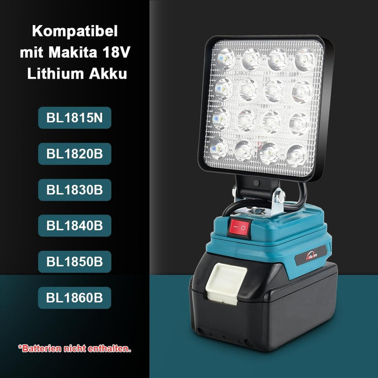 Acculamp voor Makita 18 V 48 W 3200 lumen