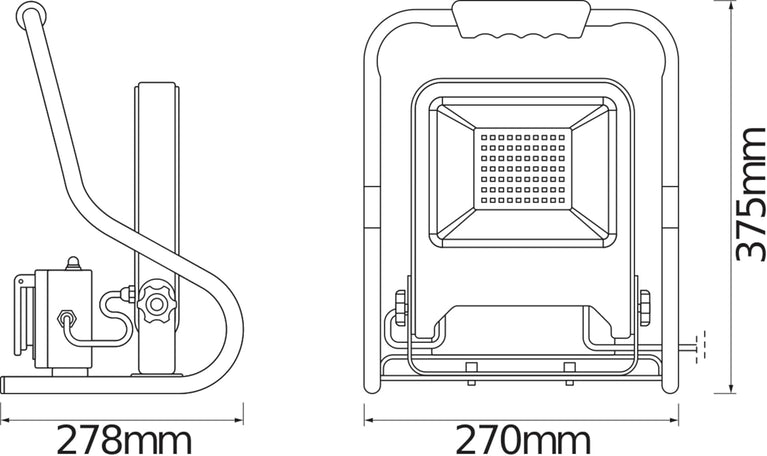 LEDVANCE Worklight armatuur LED: voor verdieping, WORKLIGHTS - TRIPOD / 100 W, 220…240 V, stralingshoek: 120, Koel wit, 4000 K, body materiaal: aluminum/steel, IP65