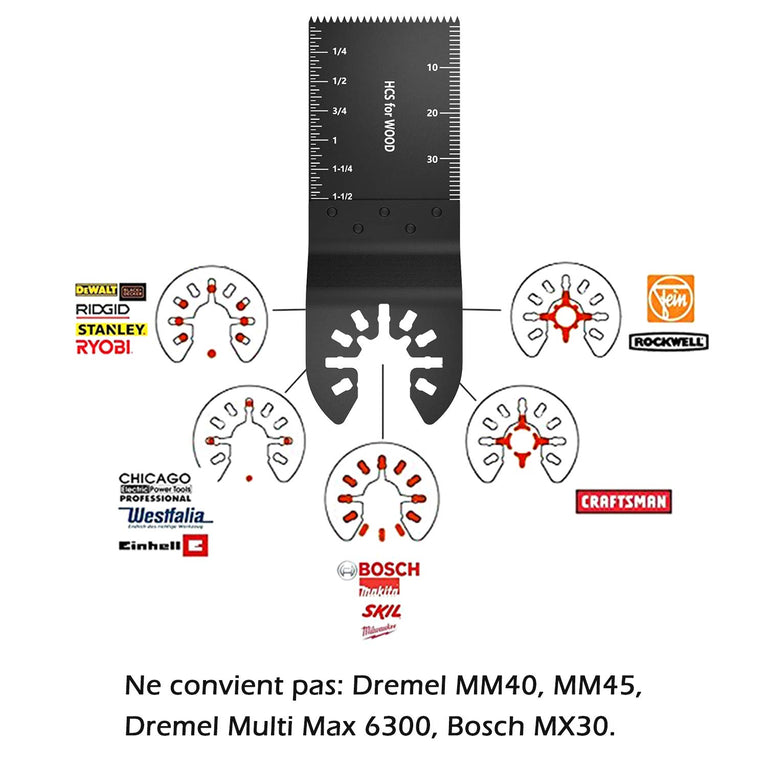 Zaagbladenset, oscillerende accessoires, Quick Release Multi Tool, zagen multitool, elektrisch gereedschap, zaagblad voor Fine Multimaster, Bosch, Makita (50 stuks)