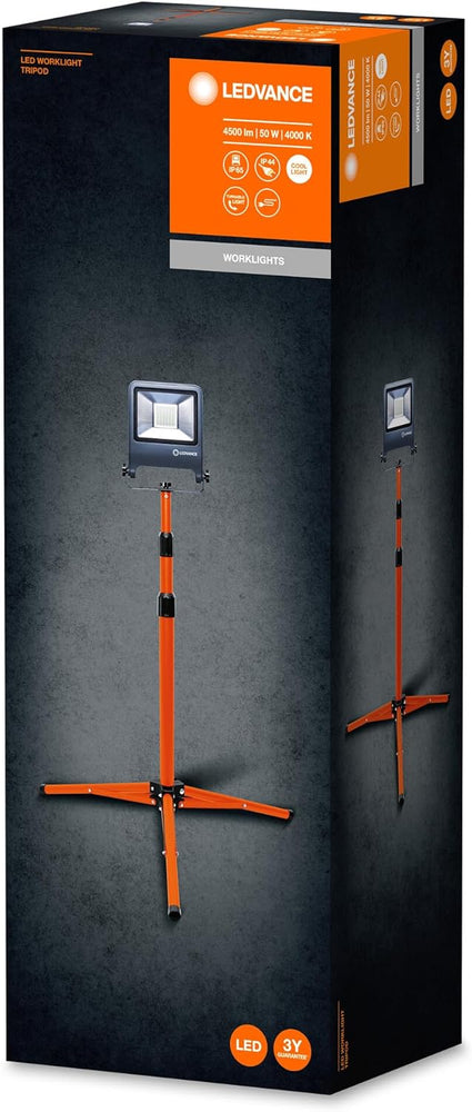 LEDVANCE Worklight armatuur LED: voor verdieping, WORKLIGHTS - TRIPOD / 100 W, 220…240 V, stralingshoek: 120, Koel wit, 4000 K, body materiaal: aluminum/steel, IP65