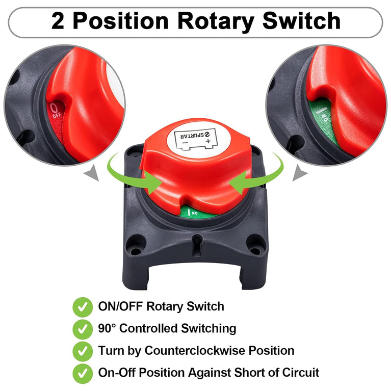 On/off scheidingsschakelaar 12V-48V accu