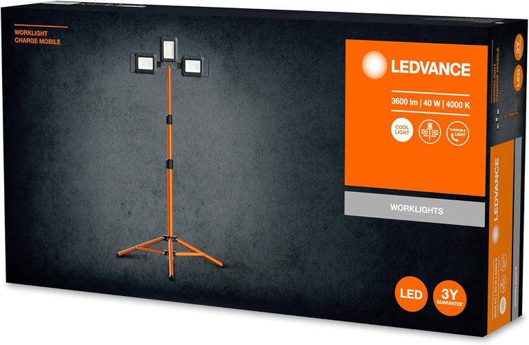 LEDVANCE Worklight armatuur LED: voor verdieping, WORKLIGHTS - TRIPOD / 100 W, 220…240 V, stralingshoek: 120, Koel wit, 4000 K, body materiaal: aluminum/steel, IP65