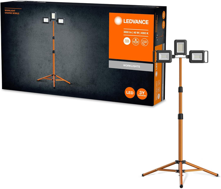 LEDVANCE Worklight armatuur LED: voor verdieping, WORKLIGHTS - TRIPOD / 100 W, 220…240 V, stralingshoek: 120, Koel wit, 4000 K, body materiaal: aluminum/steel, IP65