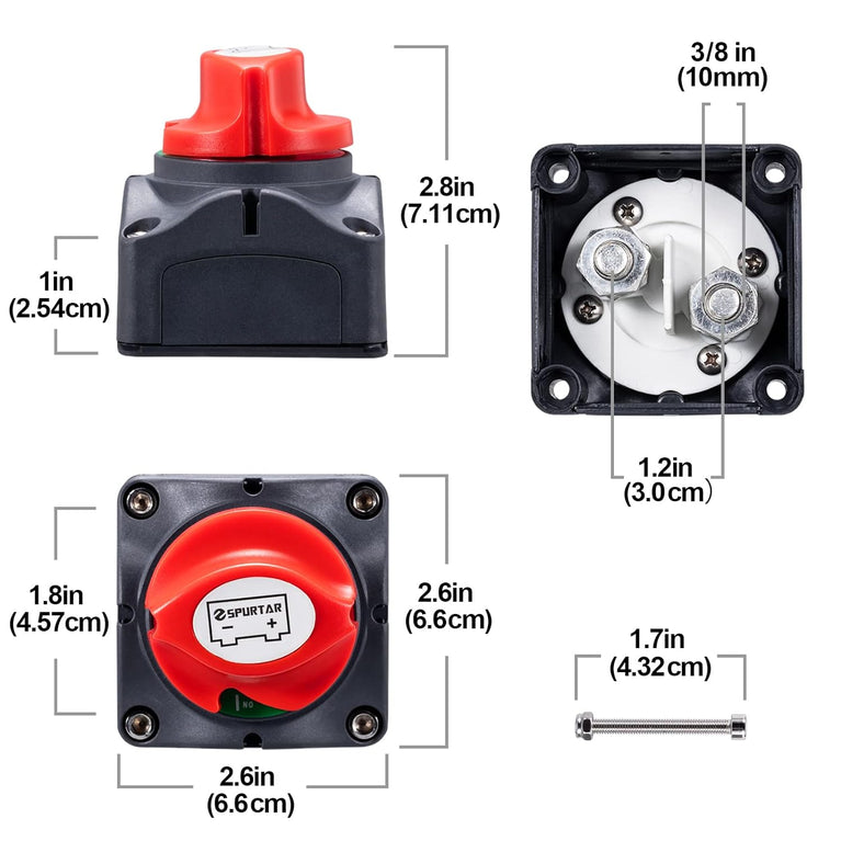 On/off scheidingsschakelaar 12V-48V accu