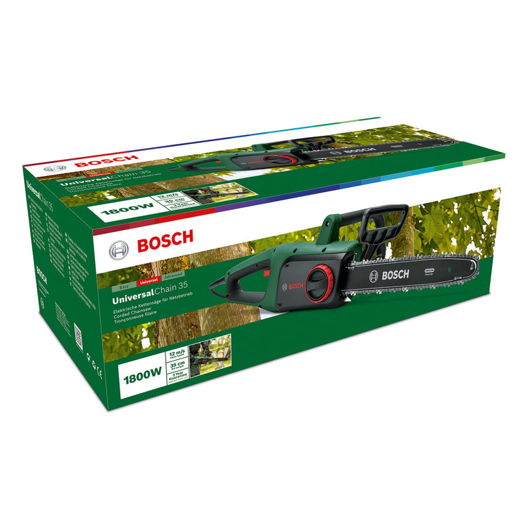 Bosch Home and Garden kettingzaag UniversalChain 40 (1800 W, lichtgewicht: 4,3 kg, kettingsnelheid: 12 m/s, inclusief kettingzaagolie, in doos) - Amazon Editie