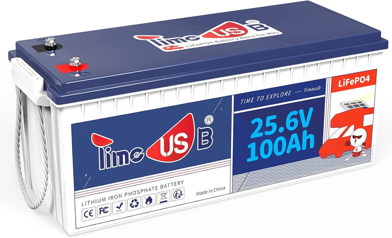 Time usb LiFePO4 Batterij 12V 200Ah PLUS Lithium Accu