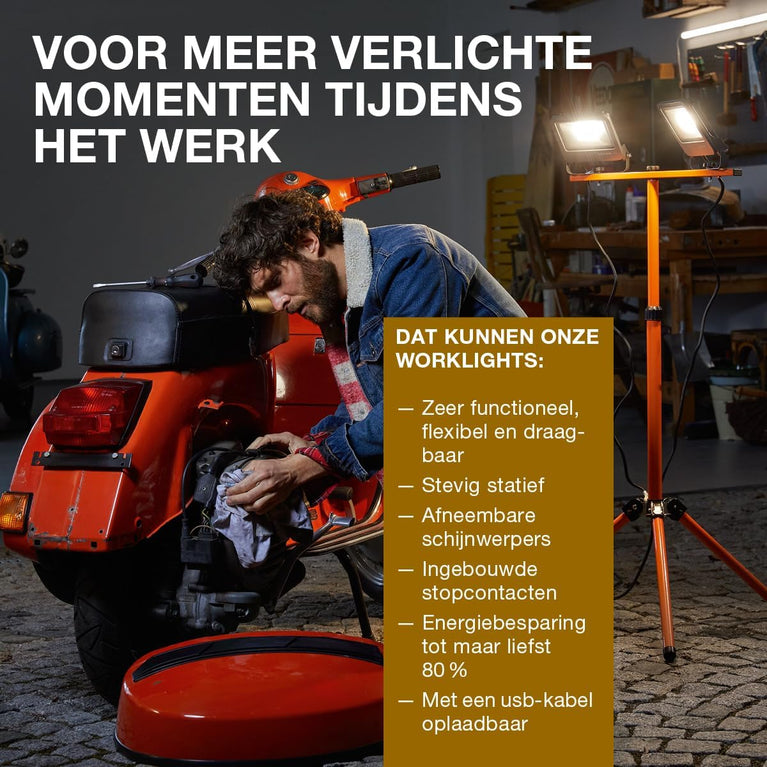 LEDVANCE Worklight armatuur LED: voor verdieping, WORKLIGHTS - TRIPOD / 100 W, 220…240 V, stralingshoek: 120, Koel wit, 4000 K, body materiaal: aluminum/steel, IP65