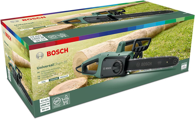 Bosch Home and Garden kettingzaag UniversalChain 40 (1800 W, lichtgewicht: 4,3 kg, kettingsnelheid: 12 m/s, inclusief kettingzaagolie, in doos) - Amazon Editie