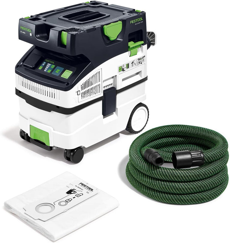 Festool Afzuigmobiel CTL MIDI I Cleantec (met hoofdfilter, Selfclean filterzak, gladde zuigslang Ø 27/32 x 3,5 m)