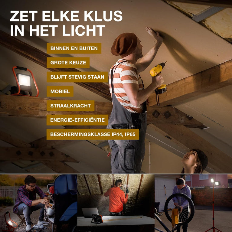 LEDVANCE Worklight armatuur LED: voor verdieping, WORKLIGHTS - TRIPOD / 100 W, 220…240 V, stralingshoek: 120, Koel wit, 4000 K, body materiaal: aluminum/steel, IP65