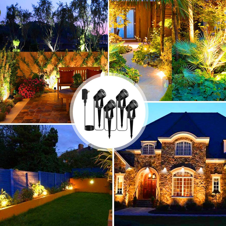 Svater Tuinverlichting, led, voor buiten, 28 m, 8-delige set, 2400 lumen, 8 x 2 W, 27 V, COB, IP65 waterdichte spot, warmwit, met grondpen, voor buiten, tuin, tuin