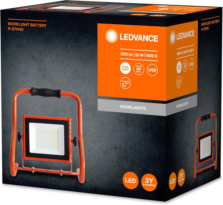 LEDVANCE Worklight armatuur LED: voor verdieping, WORKLIGHTS - TRIPOD / 100 W, 220…240 V, stralingshoek: 120, Koel wit, 4000 K, body materiaal: aluminum/steel, IP65