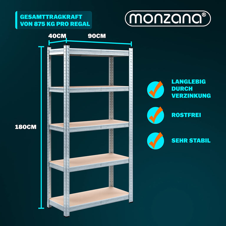 2x Stellingkast 180x90x40cm