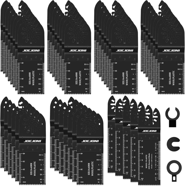 JOEJONI 53 Stuks Set Multigereedschap Zaagbladen, Universele Oscillerende Zaagbladen, Multigereedschap Accessoireset, Voor Fein Multimaster, Milwaukee, Bosch, Dremel, Dewalt, Makita