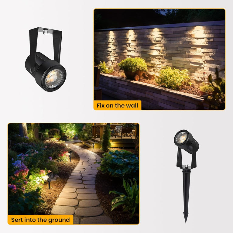 Svater Tuinverlichting, led, voor buiten, 28 m, 8-delige set, 2400 lumen, 8 x 2 W, 27 V, COB, IP65 waterdichte spot, warmwit, met grondpen, voor buiten, tuin, tuin