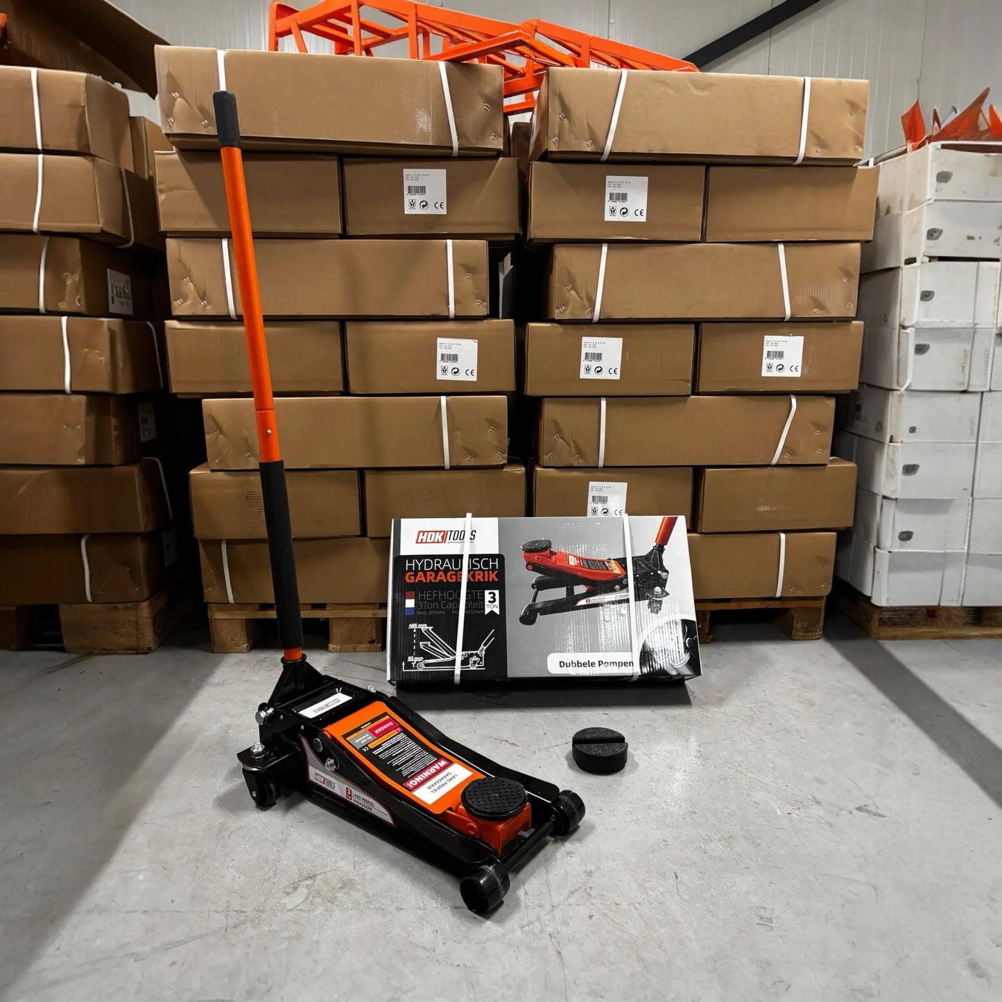 Garagekrik 3 ton extra laag | GRATIS PAD 40mm | 83mm - 505mm hoogte | dubbele plunjers | snelle hefboom