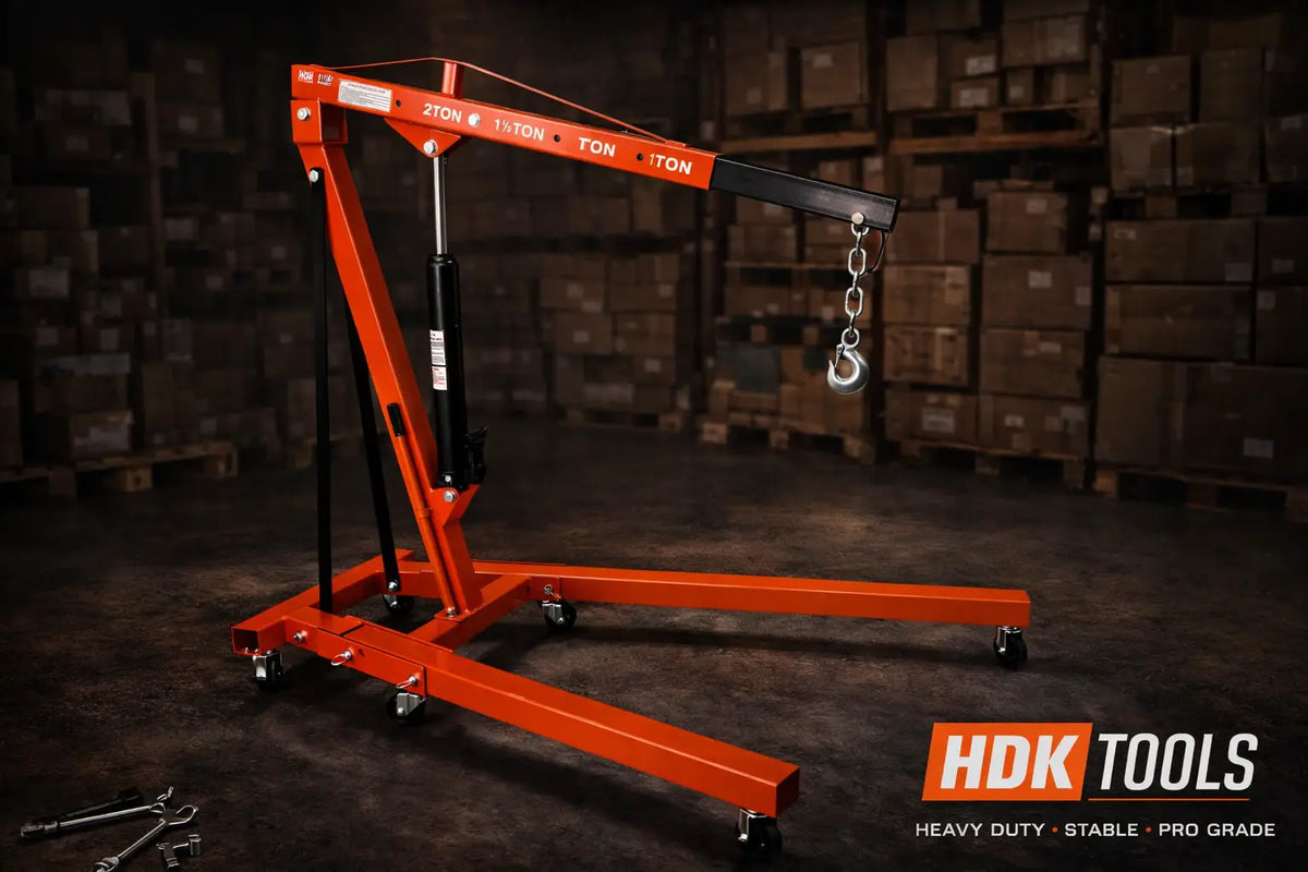 Automotorkraan 2 ton | inklapbaar | incl. sterke kettinghaak