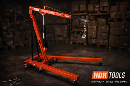 Automotorkraan 2 ton | inklapbaar | incl. sterke kettinghaak
