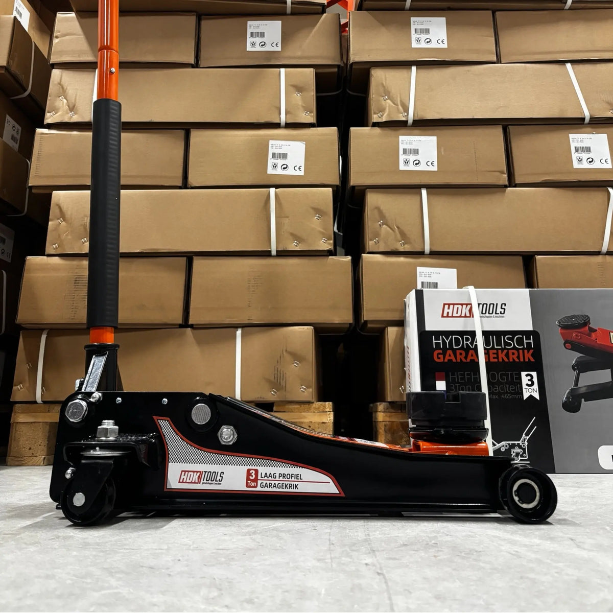 Garagekrik 3 ton extra laag | GRATIS PAD 40mm | 83mm - 505mm hoogte | dubbele plunjers | snelle hefboom