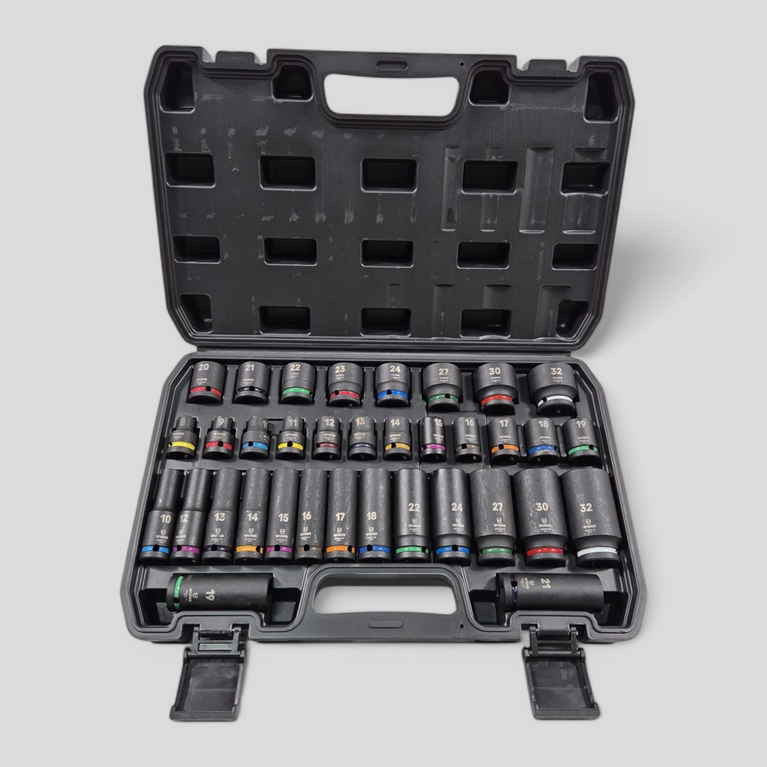 Kraft-Steckschlüsselsatz 35-teilig 8-24mm / 27-30-32mm