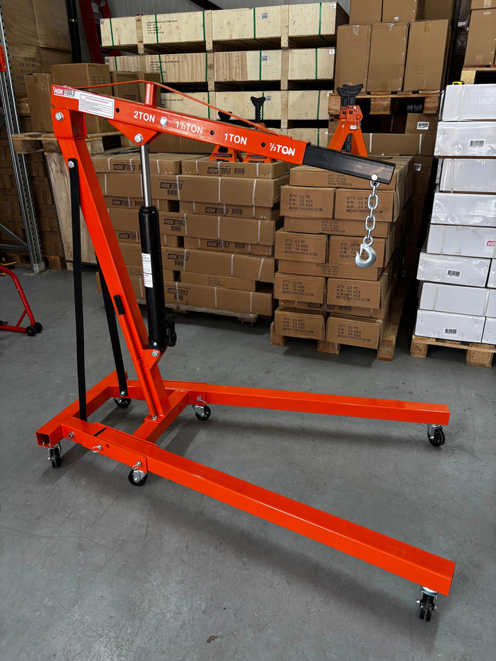 Automotor kraan 2000KG | inklapbaar | hydraulische pomp | lang onderstel HDKTOOLS