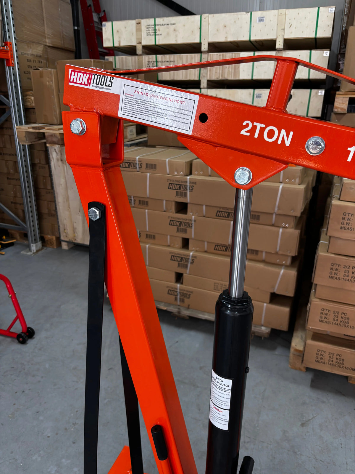 Automotor kraan 2000KG | inklapbaar | hydraulische pomp | lang onderstel HDKTOOLS