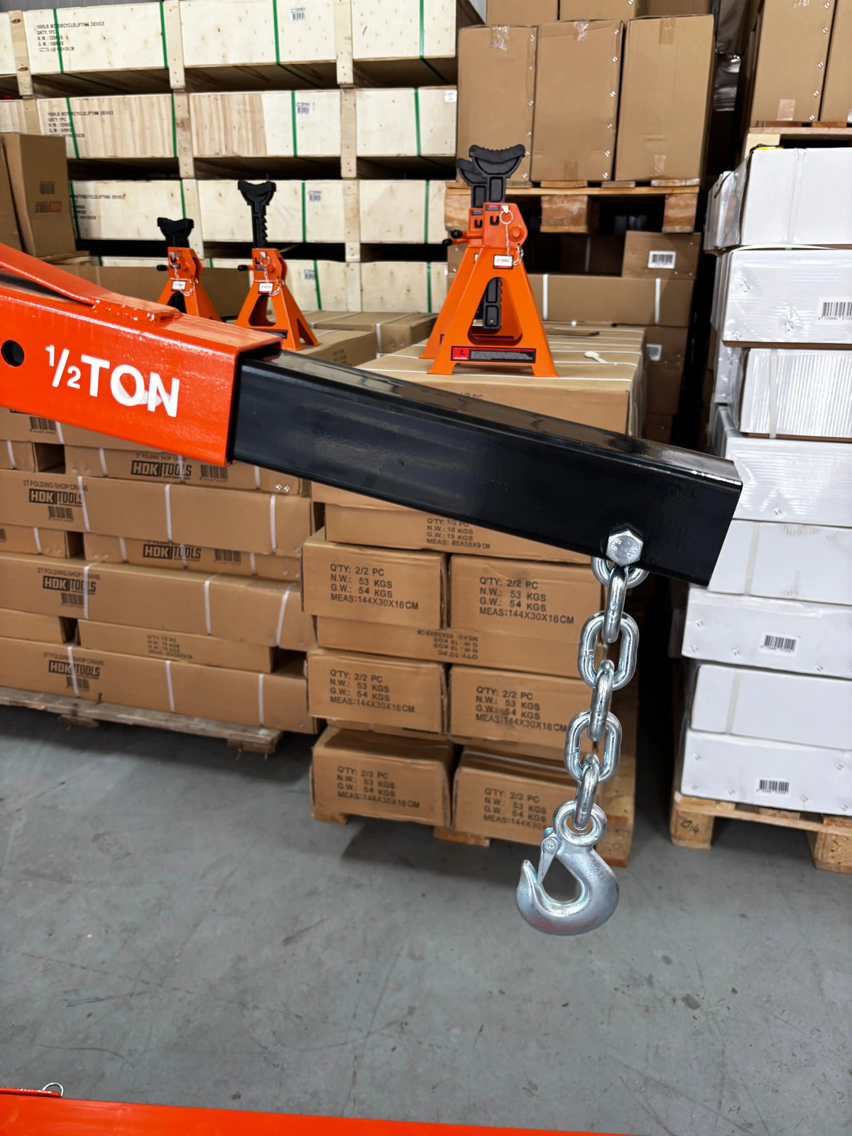 Automotor kraan 2000KG | inklapbaar | hydraulische pomp | lang onderstel HDKTOOLS