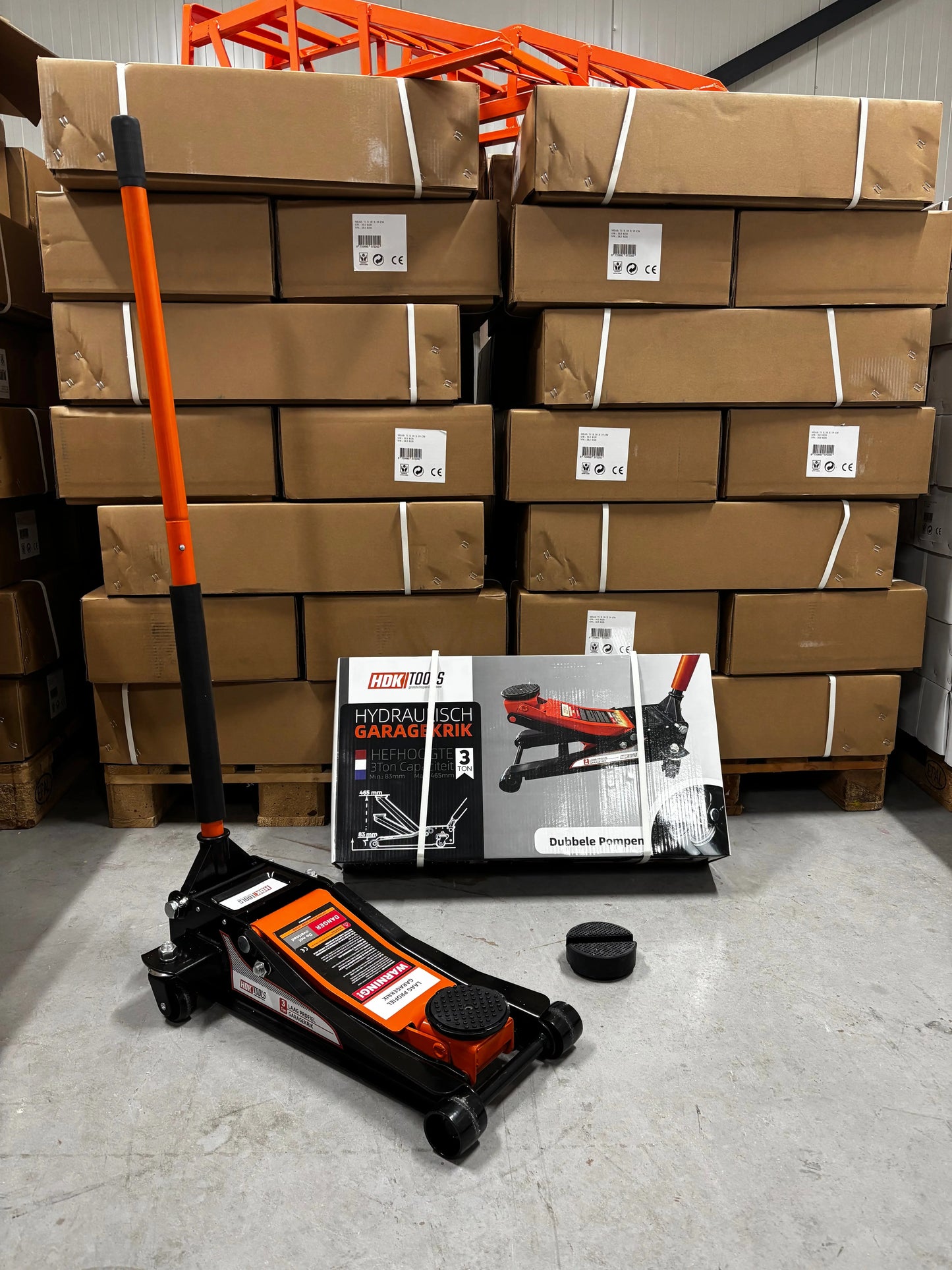 Garagekrik 3 ton extra laag | GRATIS PAD 40mm | 83mm - 505mm hoogte | dubbele plunjers | snelle hefboom