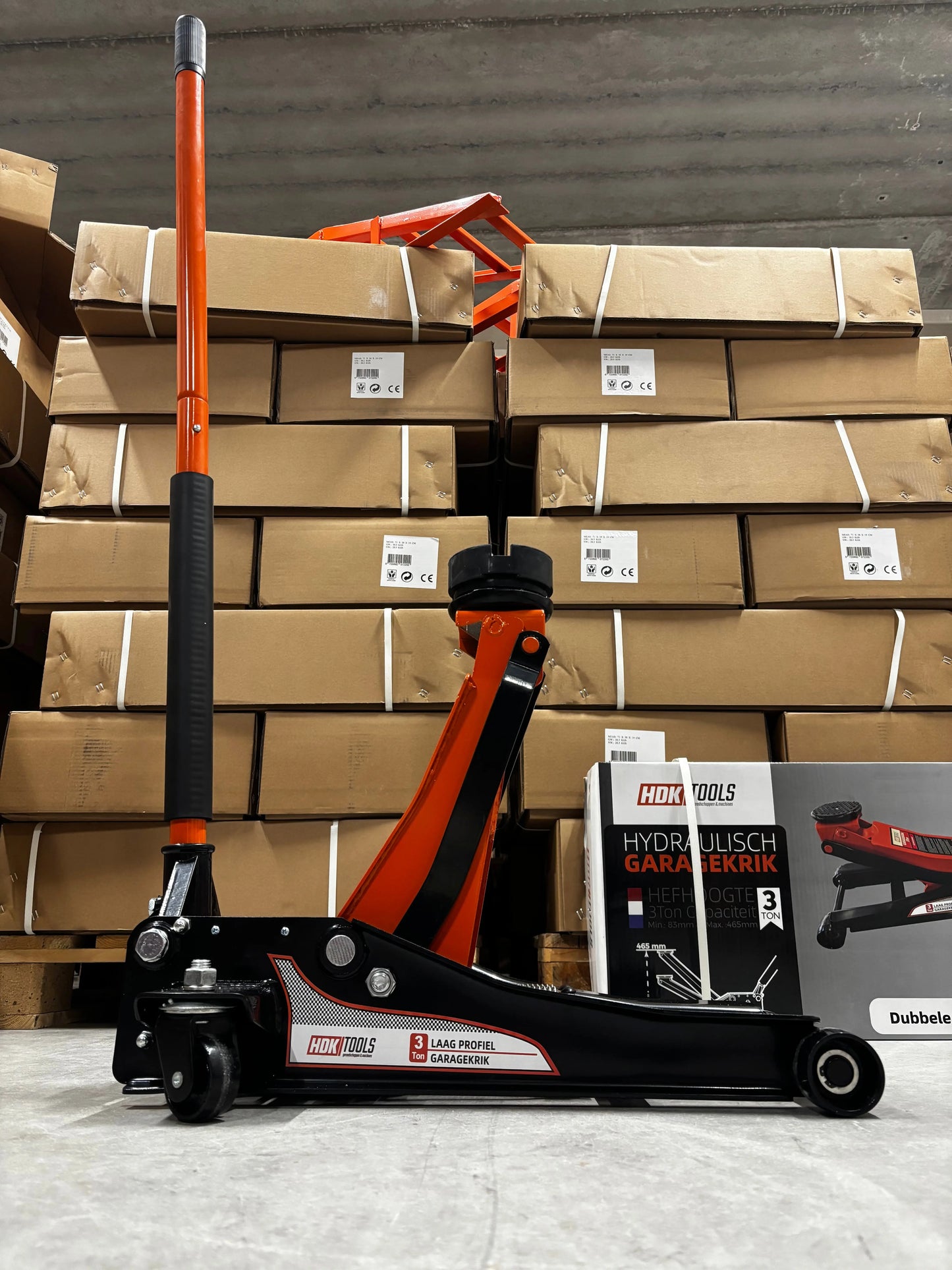 Garagekrik 3 ton extra laag | GRATIS PAD 40mm | 83mm - 505mm hoogte | dubbele plunjers | snelle hefboom