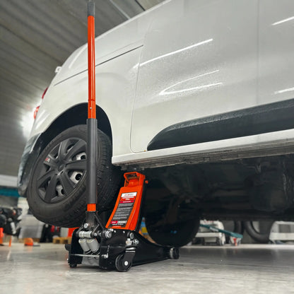 Garagekrik 3000KG | (GRATIS PAD 40mm Extra hoog) extra laag 83mm - 505mm | dubbele plunjers | snelle hefboom HDKTOOLS