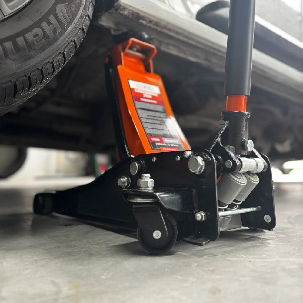 Garagekrik 3000KG | (GRATIS PAD 40mm Extra hoog) extra laag 83mm - 505mm | dubbele plunjers | snelle hefboom HDKTOOLS