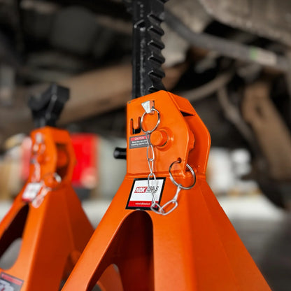 As steunen set 6000kg | 2 stuks | 39cm - 59cm | Extra veilig lock-systeem | met rubberen hoes HDKTOOLS