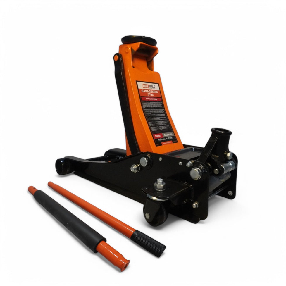 HDKTOOLS® Wagenheber 3000 kg | extra niedrig 75mm – 465mm | Doppelkolben | Schnellhebel