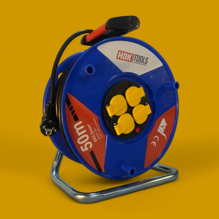 HDKTOOLS® Kabelhaspel 50 meter | IP44 | binnen & buiten | 3x2,5 | CE keurmerk