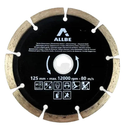 Top-Tools.nl Diamantschijf 125mm Gesegmenteerd – Beton & Straatstenen